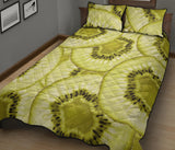 Sliced kiwi pattern Quilt Bed Set