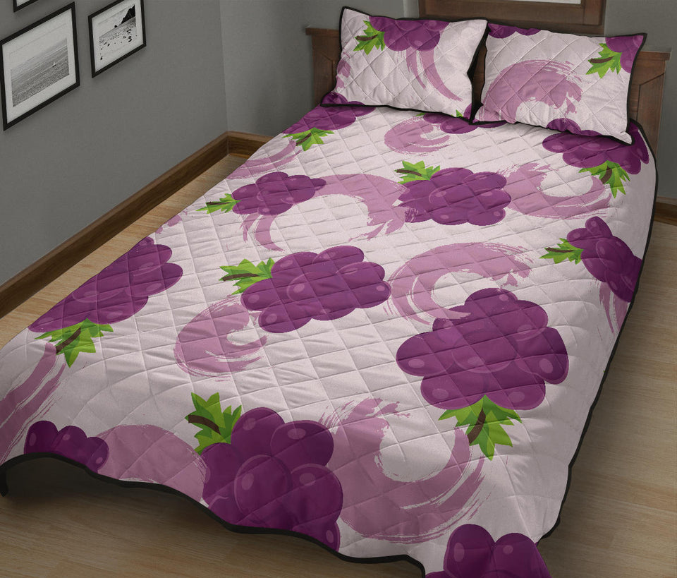 Cute Grape pattern Quilt Bed Set