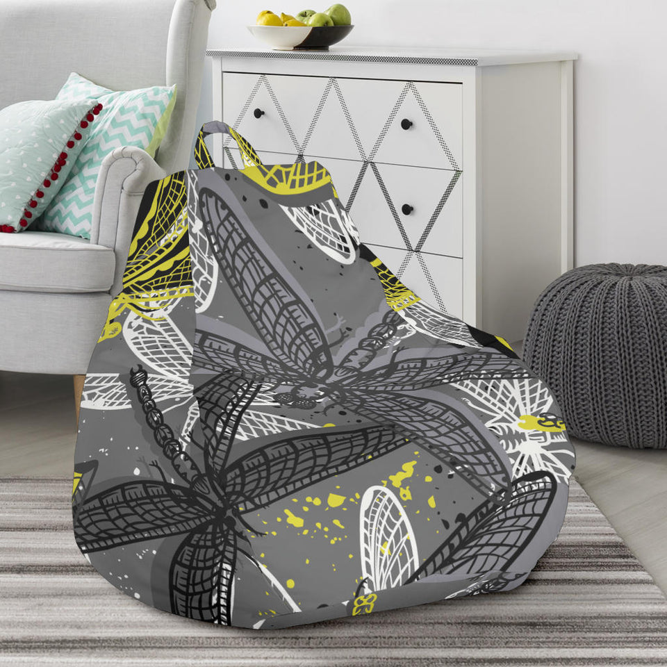 Hand Drawn Dragonfly Pattern Bean Bag Cover