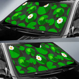 Frog Waterlily Pattern Car Sun Shade