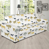 Silhouettes Of Goat And Tree Pattern Sofa Slipcover