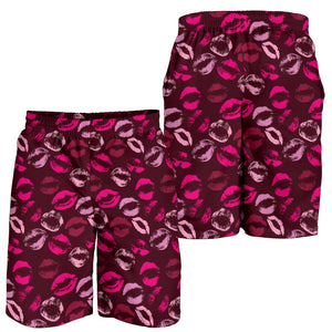 Lips Pattern Print Design 03 Men Shorts