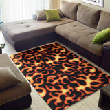Fire Flame Dark Pattern Area Rug