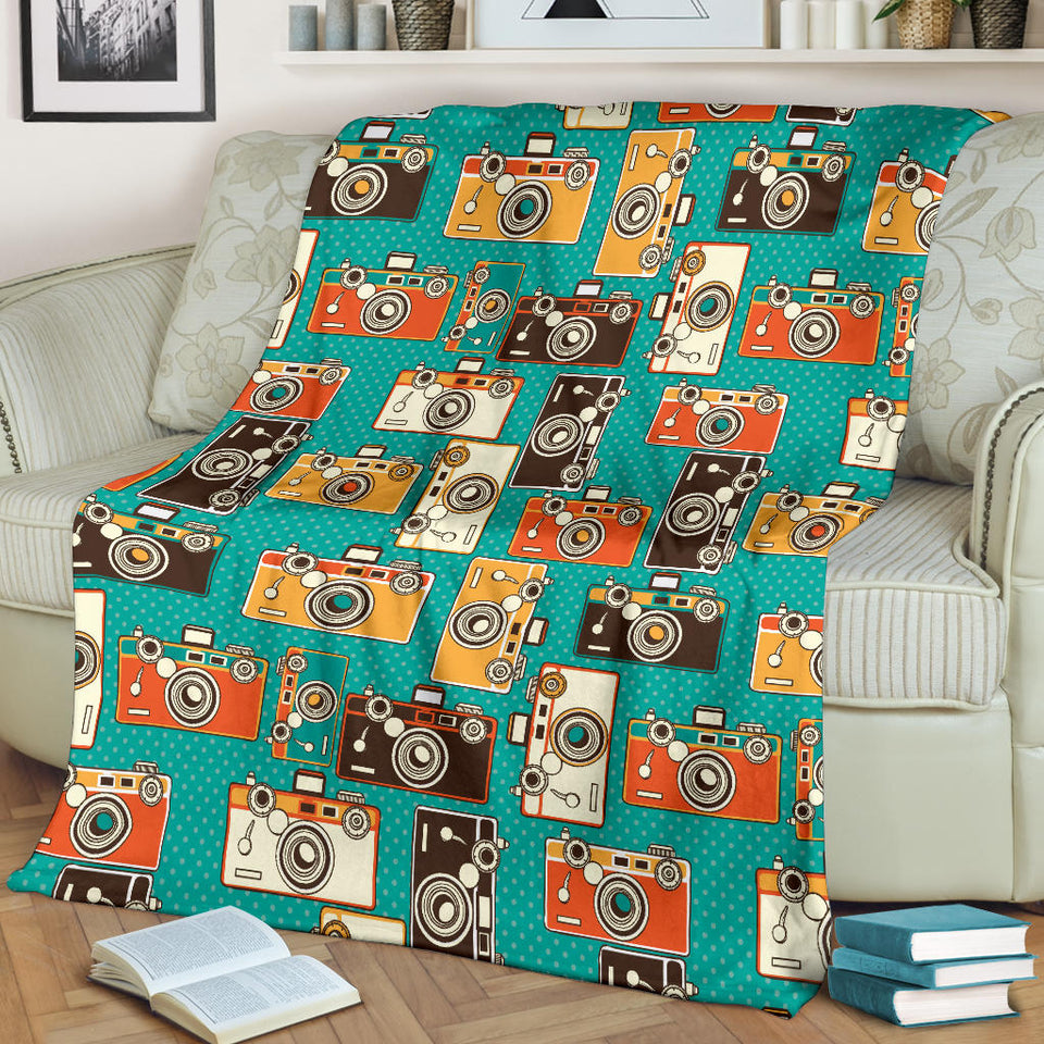Camera Pattern Print Design 03 Premium Blanket