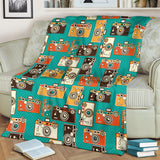 Camera Pattern Print Design 03 Premium Blanket