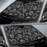 Garlic Pattern Black Background Car Sun Shade