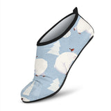 Cute Polar Bears Christmas Decoration Pattern Aqua Shoes