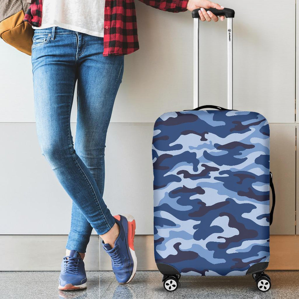 Blue Camo Camouflage Pattern Cabin Suitcases Luggages