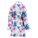 Hummingbird Pattern Print Design 02 Women's Bathrobe