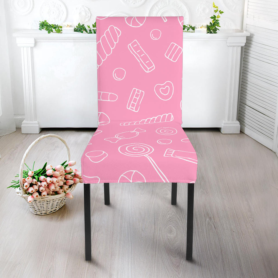 Sweet Candy Pink Background Dining Chair Slipcover