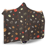 Coffee Bean Leave Pattern Hooded Blanket
