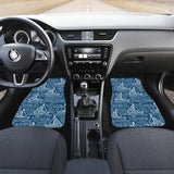 Hand Drawn Sailboat Pattern Front And Back Car Mats