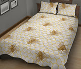 Bee honeycomb seamless design pattern Quilt Bed Set