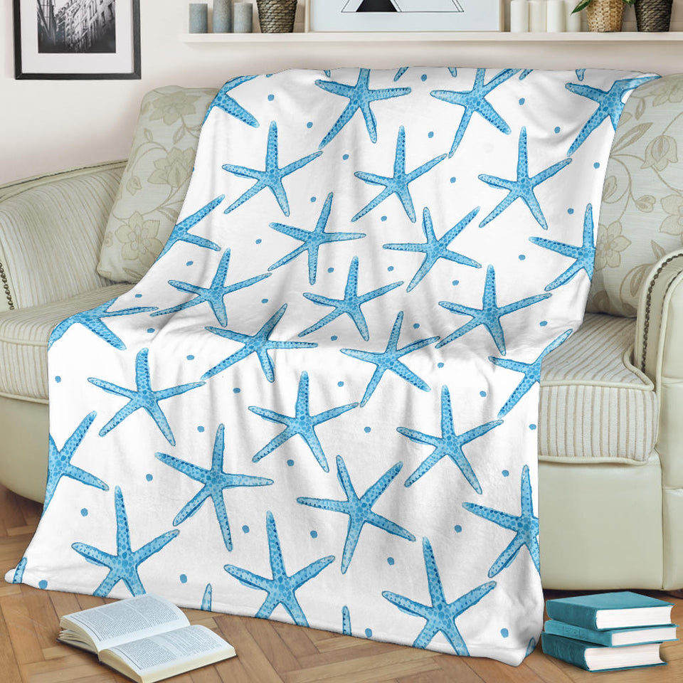 Watercolor Starfish Pattern Premium Blanket