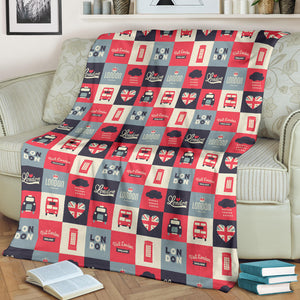 British Pattern Print Design 05 Premium Blanket