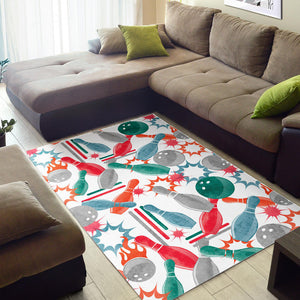 Watercolor Bowling Pattern Area Rug
