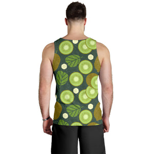 Whole sliced kiwi leave and flower Men Tank Top