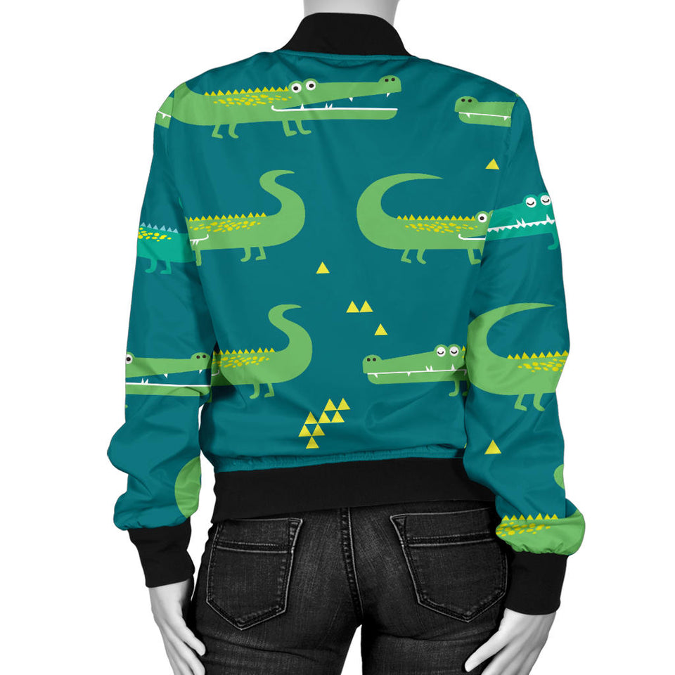 Crocodile Pattern Women'S Bomber Jacket