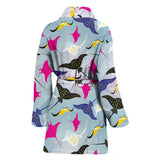 Stingray Pattern Print Design 01 Women's Bathrobe