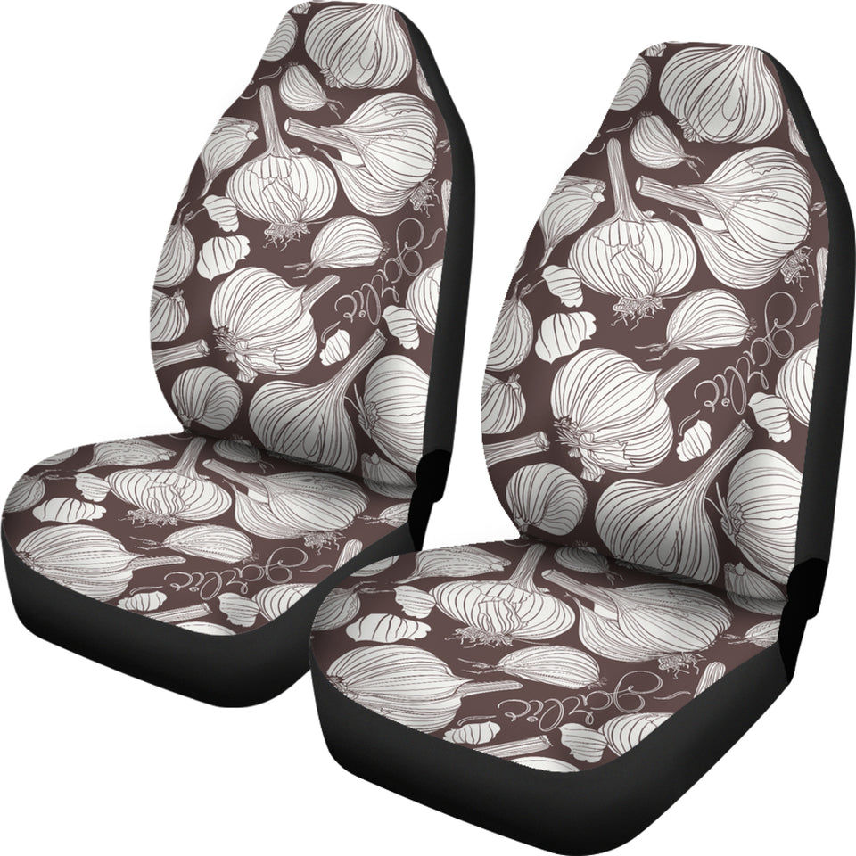 Garlic Bulb Dark Background Universal Fit Car Seat Covers