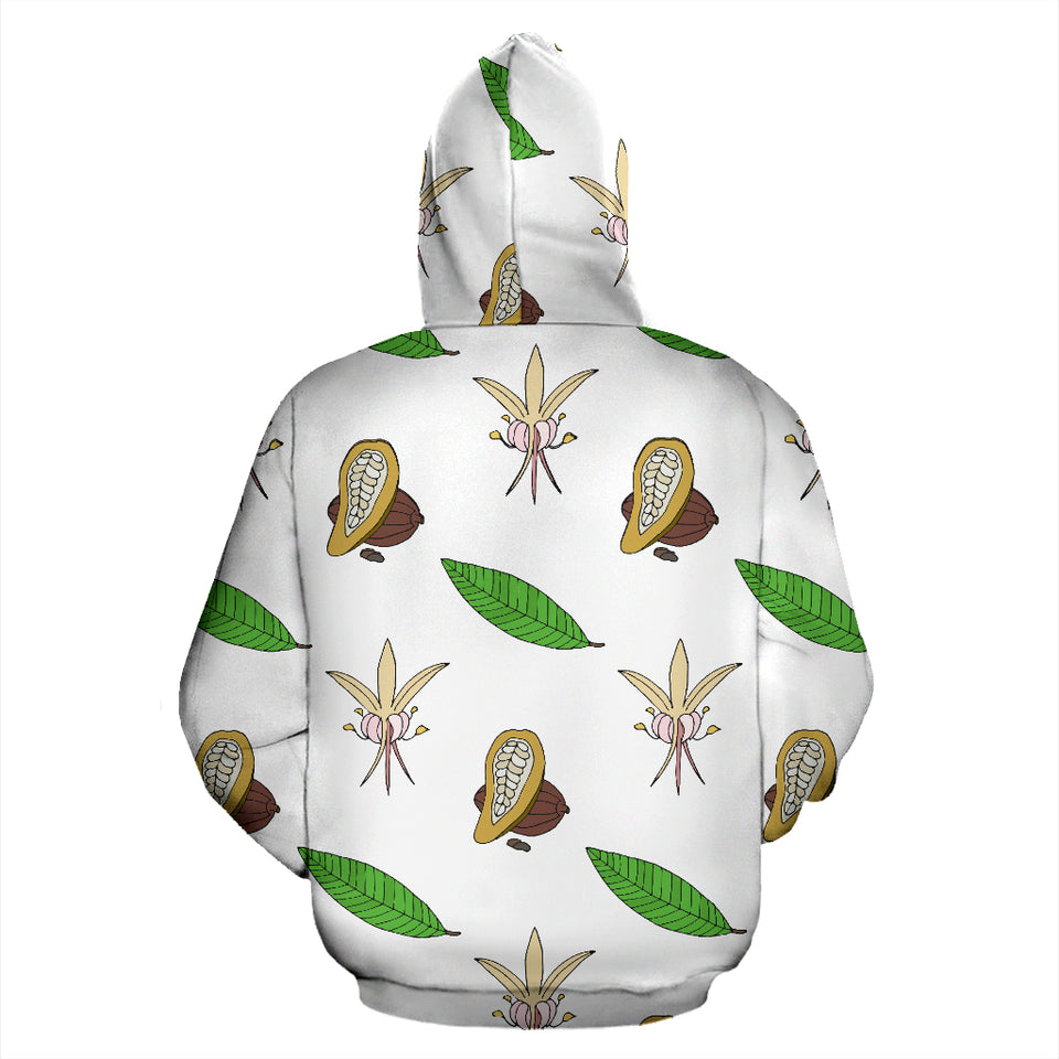 Color Hand Drawn Cocoa Pattern Zip Up Hoodie