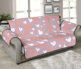 coral white heart pattern Sofa Cover Protector