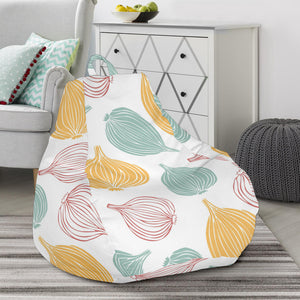 Colorful Onions White Background Bean Bag Cover
