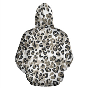 Leopard Skin Print Pattern Zip Up Hoodie