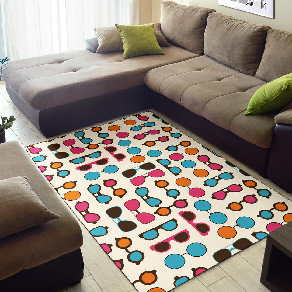 Sun Glasses Pattern Print Design 03 Area Rug