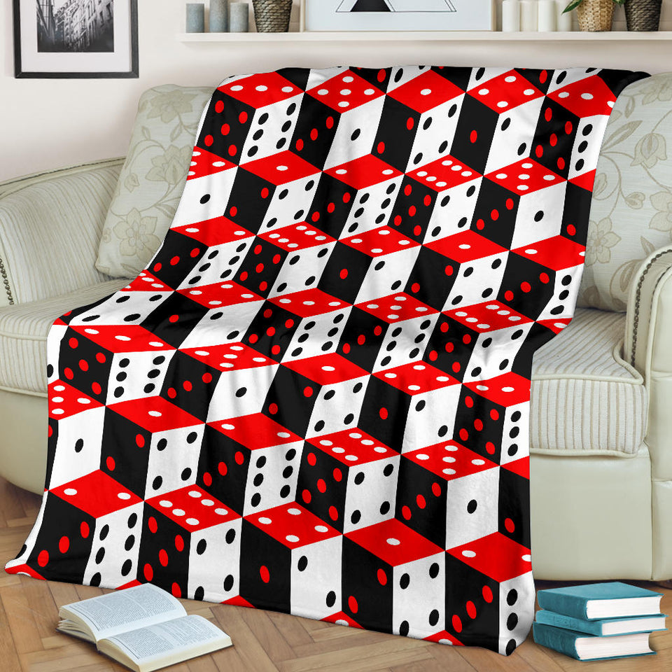 Dice Pattern Print Design 02 Premium Blanket