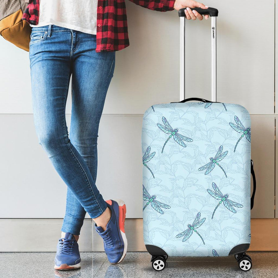Dragonfly Pattern Blue Background  Cabin Suitcases Luggages