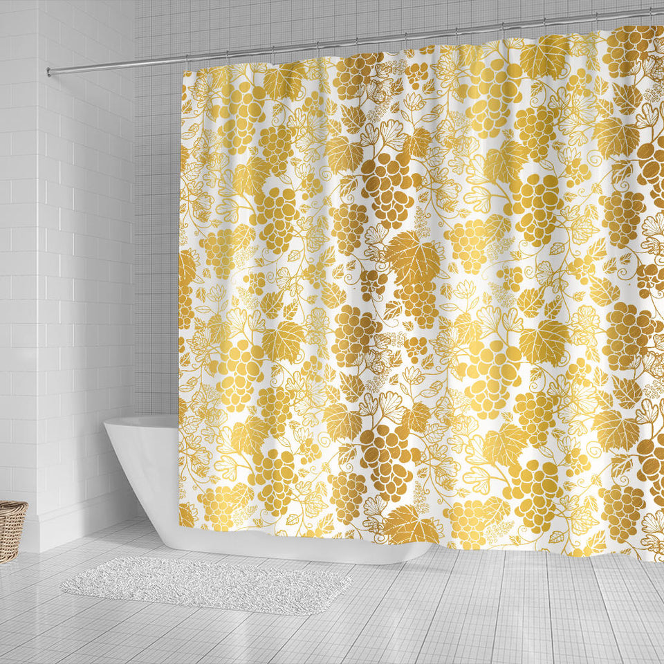 Gold Grape Pattern Shower Curtain Fulfilled In US