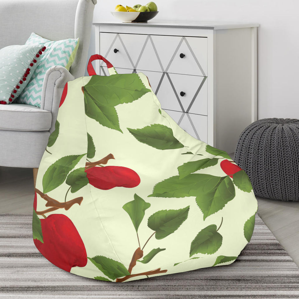 Red Apples Leaves Pattern Bean Bag Cover