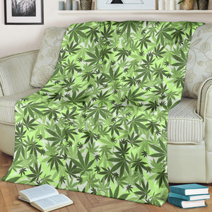 Canabis Marijuana Weed Pattern Print Design 01 Premium Blanket