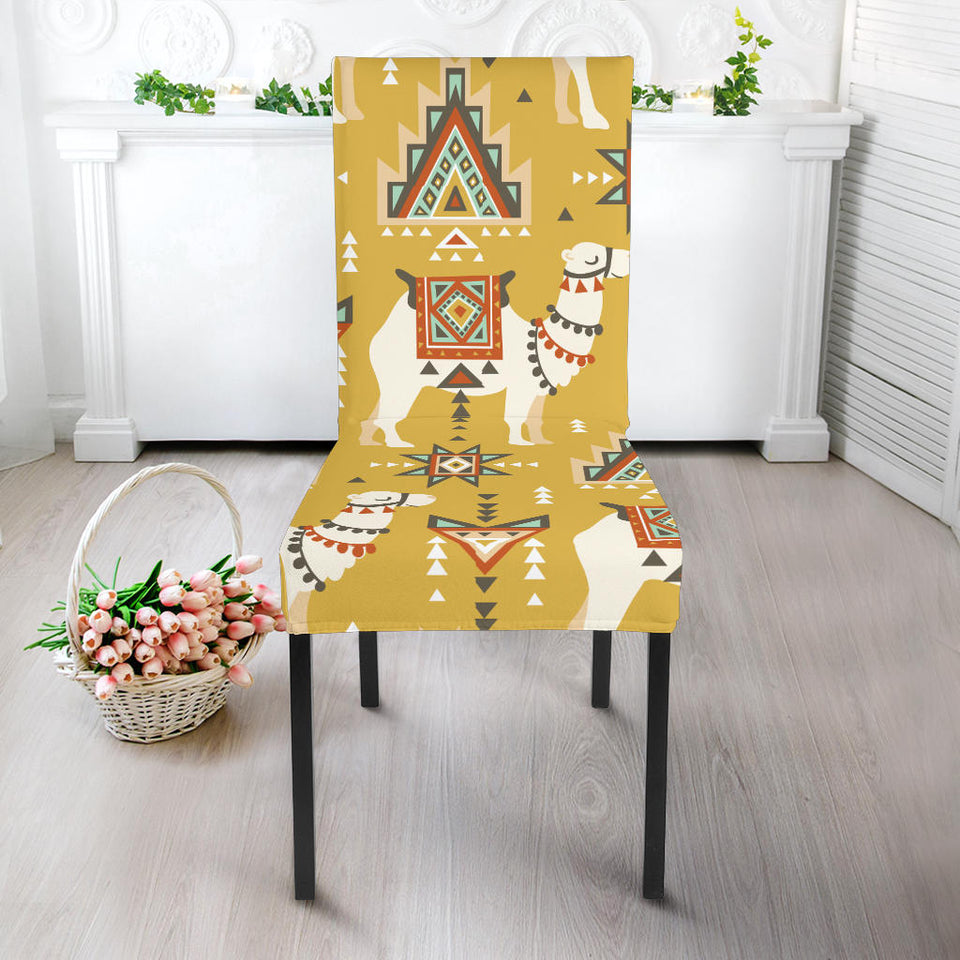 Camels Ethnic Motif Pattern Dining Chair Slipcover
