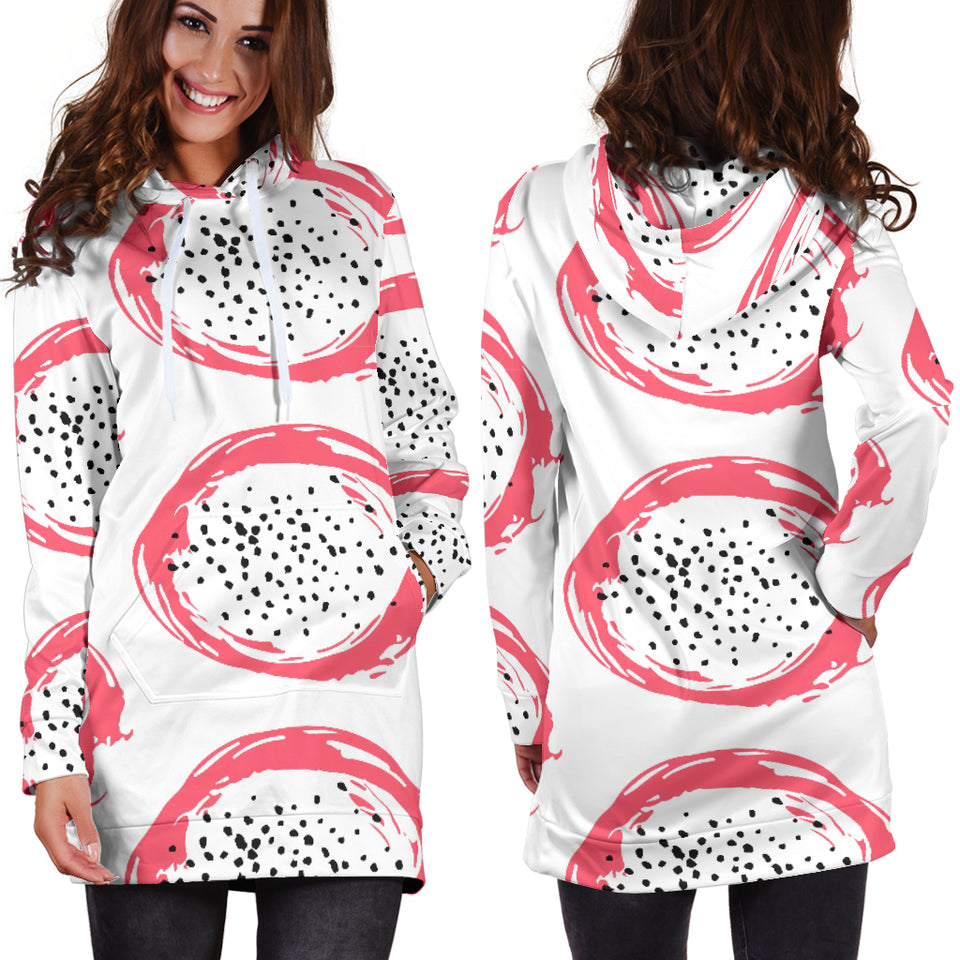 Hand Drawn Dragon Fruit Women'S Hoodie Dress