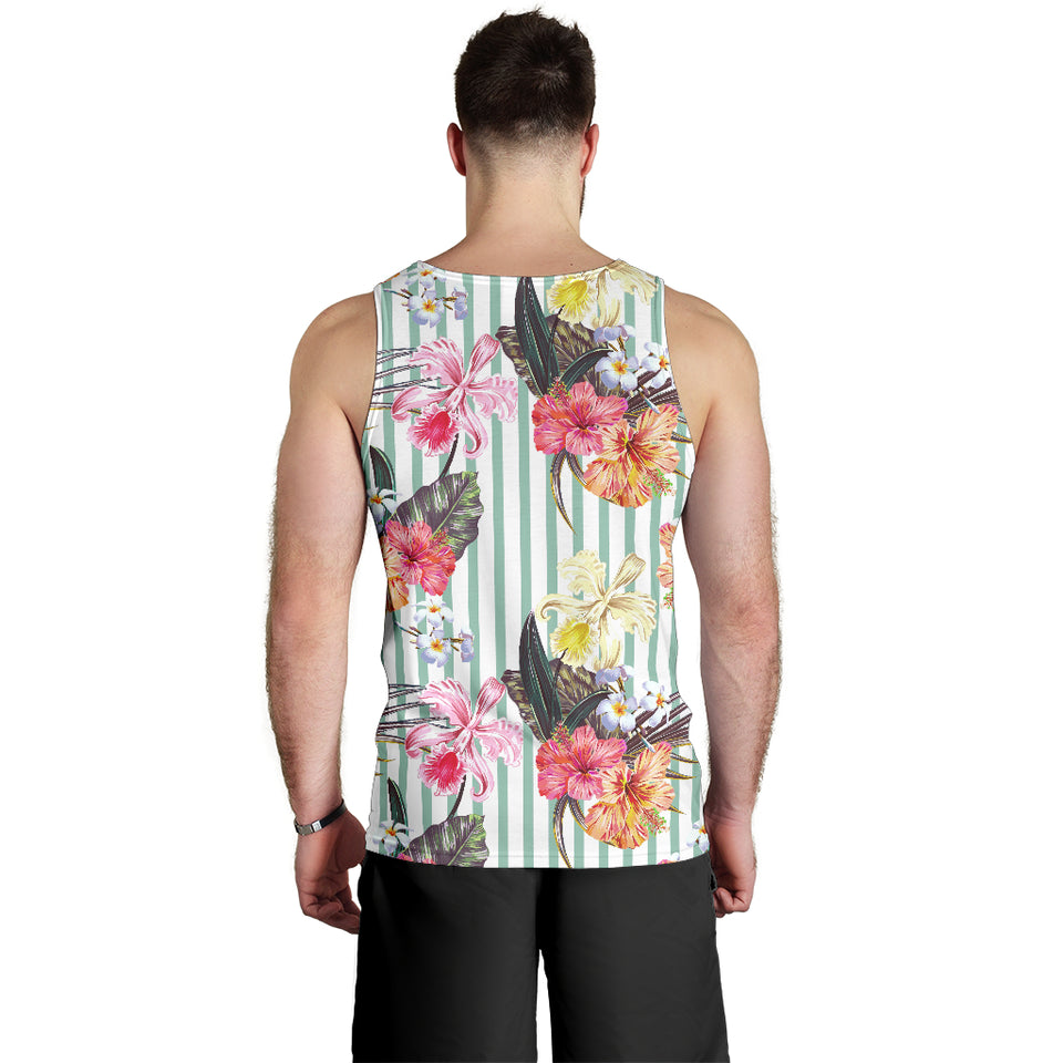 Colorful orchid flower pattern Men Tank Top