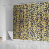 Arabic Star Gold Pattern Shower Curtain Fulfilled In US