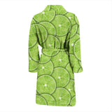 Slices Of Lime Pattern Men'S Bathrobe