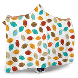 Colorful American Football Ball Pattern Hooded Blanket
