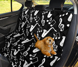 Saxophone Music Notes Treble Clef Black White Theme Dog Car Seat Covers