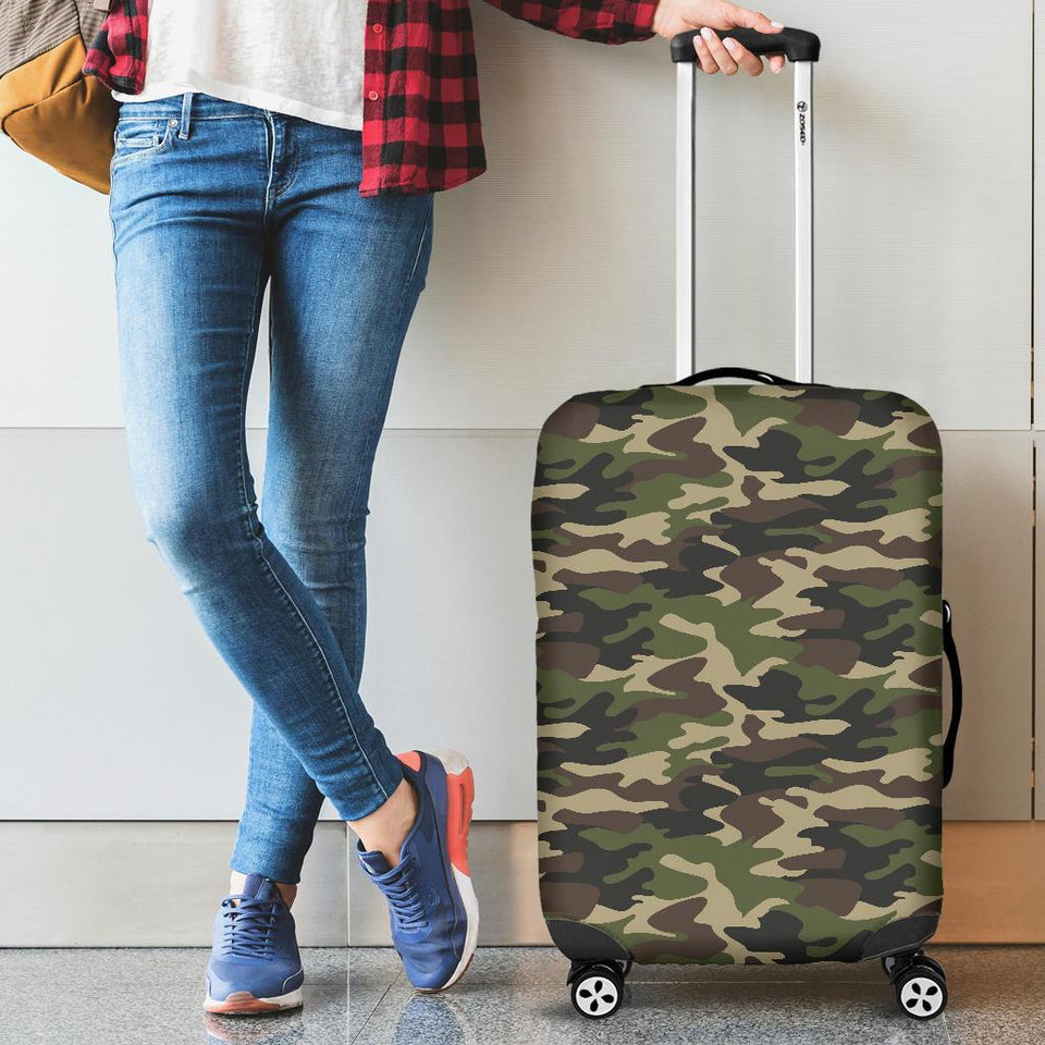 Dark Green Camo Camouflage Pattern Cabin Suitcases Luggages