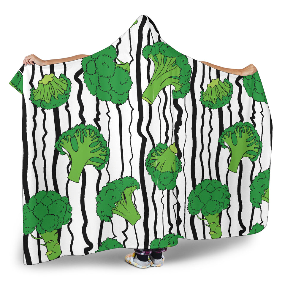 Cool Broccoli Pattern Hooded Blanket