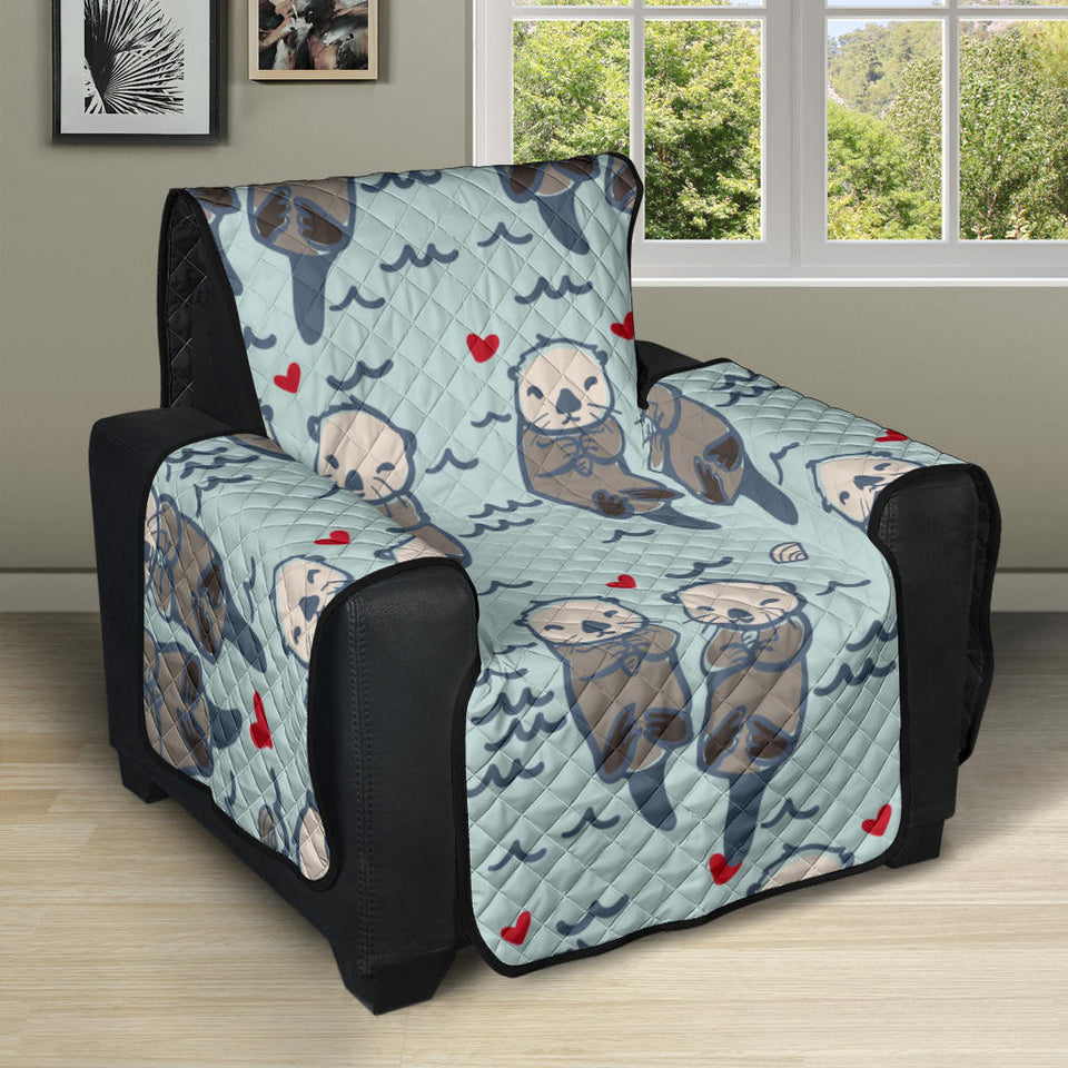 Lovely Sea Otter Pattern Recliner Cover Protector