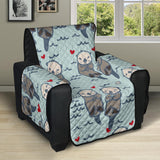 Lovely Sea Otter Pattern Recliner Cover Protector