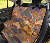 Bonsai Bamboo Stork Japanese Pattern Brown Theme Dog Car Seat Covers