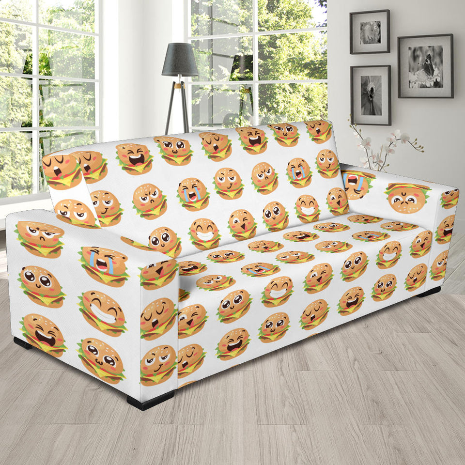 Hamburger Pattern Print Design 04 Sofa Slipcover