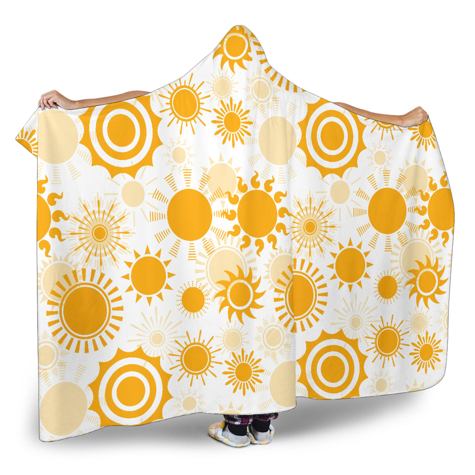 Sun Design Pattern Hooded Blanket