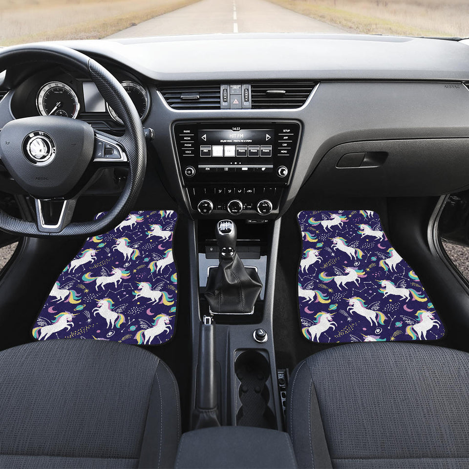 Hand Drawn Cute Unicorn Star Planet Front Car Mats