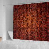 Cocoa Beans Tribal Polynesian Pattern Shower Curtain Fulfilled In US